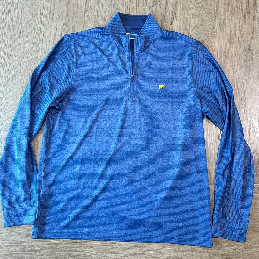 Jack Nicklaus 1/4 Zip Long Sleeve Golf Pullover Size Medium Blue - Picture 3 of 9